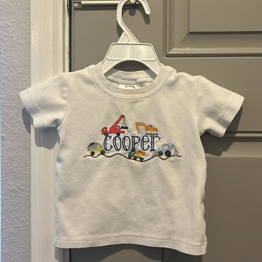 Cooper Monogrammed Construction Trucks T-Shirt